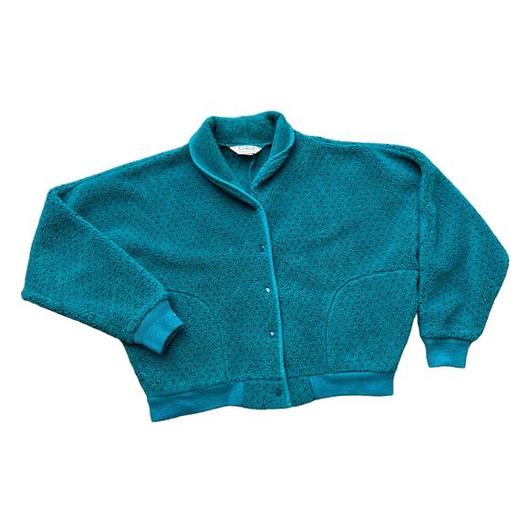 L.L. Bean Fuzzy Bomber Jacket Sz XL - Picture 2 of 6